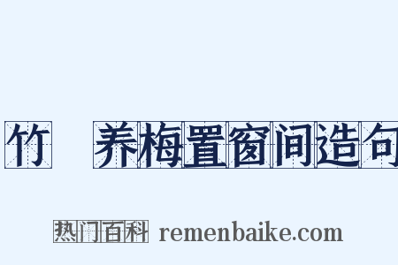 竹筩养梅置窗间造句是什么意思的图片
